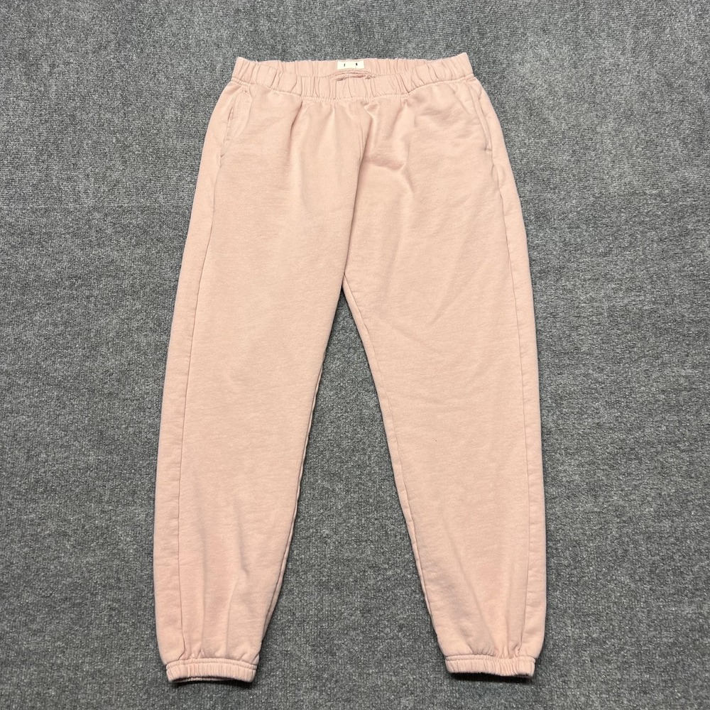 Pact Sweatpants Womens L Pink Organic Cotton Elastic Waist Jogger Pockets Lounge